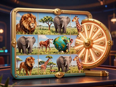 Mega Moolah Slot mit afrikanischen Savannentieren und Jackpot-Rad - Online Slot bei Betsson